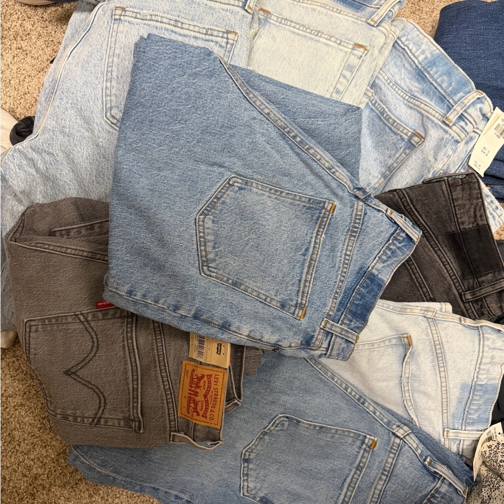 abercrombie and levi jeans Blue and gray